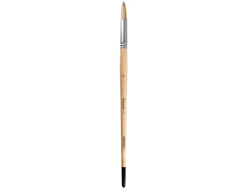 Pinceau pour peinture a l huile et acrylique liderpapel n 11 pointe ronde en poils de soie certifie fsc