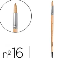 Pinceau pour peinture a l huile et acrylique liderpapel n 16 pointe ronde en poils de soie certifie fsc