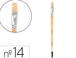 Pinceau pour peinture a l huile et acrylique liderpapel n 14 pointe plate en poils de soie certifie fsc