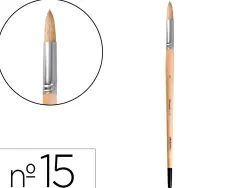 Pinceau pour peinture a l huile et acrylique liderpapel n 15 pointe ronde en poils de soie certifie fsc