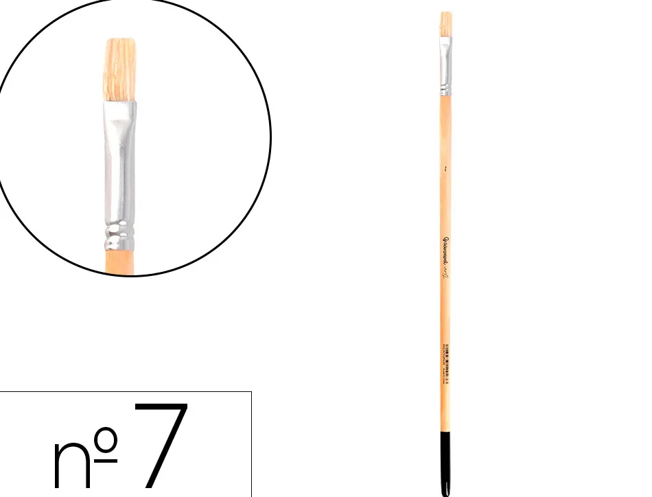 Pinceau pour peinture a l huile et acrylique liderpapel n 7 pointe plate en poils de soie certifie fsc