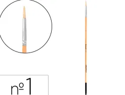 Pinceau pour peinture a l huile et acrylique liderpapel n 1 pointe ronde en poils de soie certifie fsc