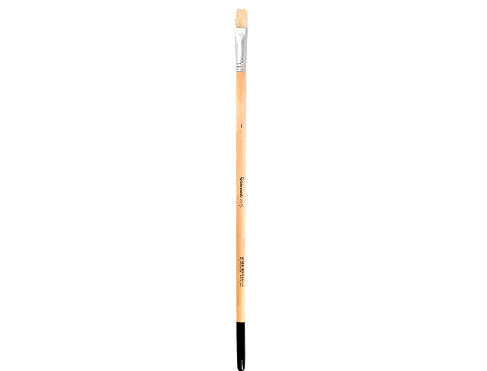 Pinceau pour peinture a l huile et acrylique liderpapel n 9 pointe plate en poils de soie certifie fsc