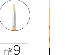 Pinceau pour peinture a l huile et acrylique liderpapel n 9 pointe ronde en poils de soie certifie fsc