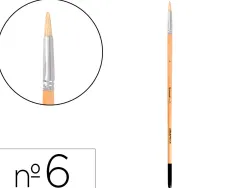 Pinceau pour peinture a l huile et acrylique liderpapel n 6 pointe ronde en poils de soie certifie fsc