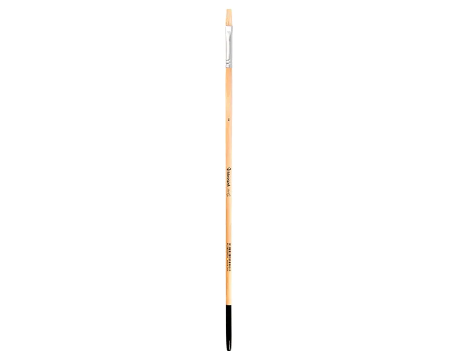 Pinceau pour peinture a l huile et acrylique liderpapel n 3 pointe plate en poils de soie certifie fsc