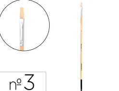 Pinceau pour peinture a l huile et acrylique liderpapel n 3 pointe plate en poils de soie certifie fsc