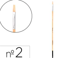 Pinceau pour peinture a l huile et acrylique liderpapel n 2 pointe plate en poils de soie certifie fsc