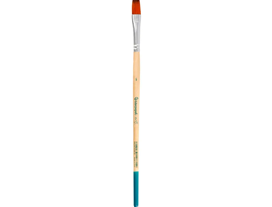 Pinceau pour peinture acrylique et aquarelle liderpapel n 6 pointe plate en poils synthetiques