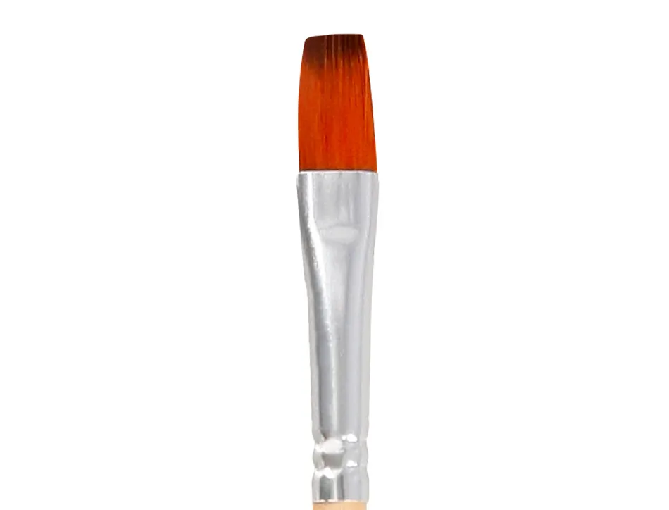 Pinceau pour peinture acrylique et aquarelle liderpapel n 6 pointe plate en poils synthetiques