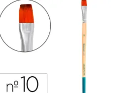 Pinceau pour peinture acrylique et aquarelle liderpapel n 10 pointe plate en poils synthetiques