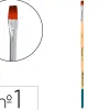 Pinceau pour peinture acrylique et aquarelle liderpapel n 1 pointe plate en poils synthetiques