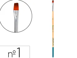 Pinceau pour peinture acrylique et aquarelle liderpapel n 1 pointe plate en poils synthetiques