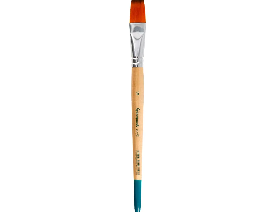 Pinceau pour peinture acrylique et aquarelle liderpapel n 16 pointe plate en poils synthetiques