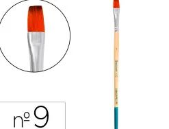 Pinceau pour peinture acrylique et aquarelle liderpapel n 9 pointe plate en poils synthetiques