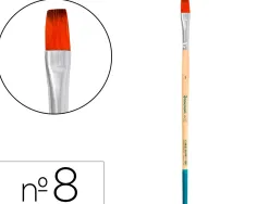 Pinceau pour peinture acrylique et aquarelle liderpapel n 8 pointe plate en poils synthetiques