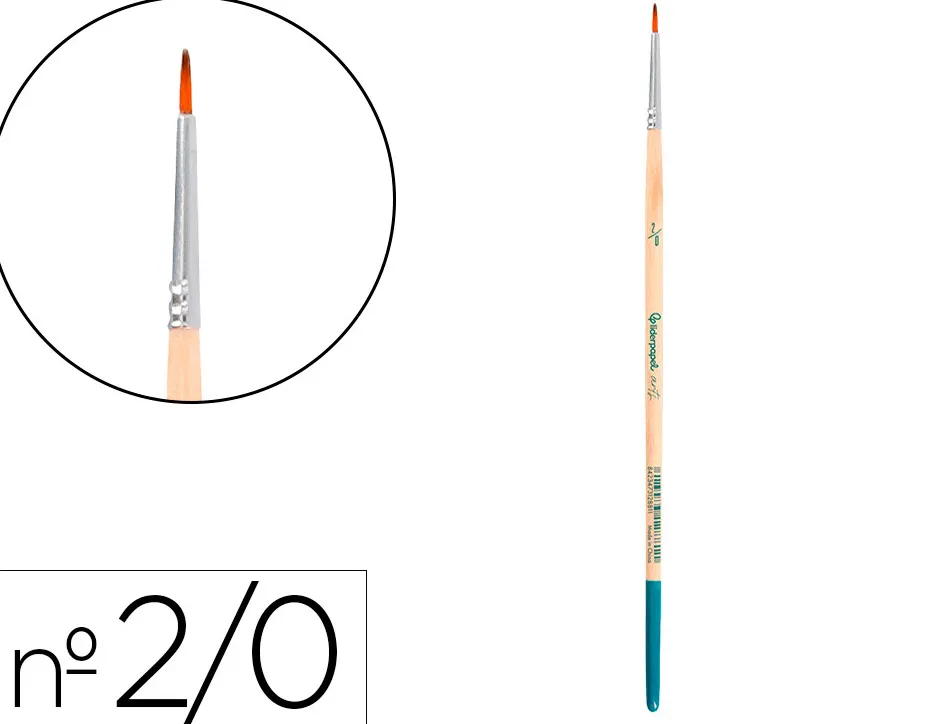 Pinceau pour peinture acrylique et aquarelle liderpapel n 00 pointe ronde en poils synthetiques