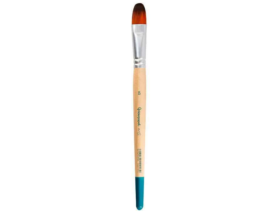 Pinceau pour peinture acrylique et aquarelle liderpapel n 15 pointe langue de chat en poils synthetiques