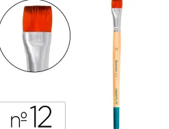 Pinceau pour peinture acrylique et aquarelle liderpapel n 12 pointe plate en poils synthetiques