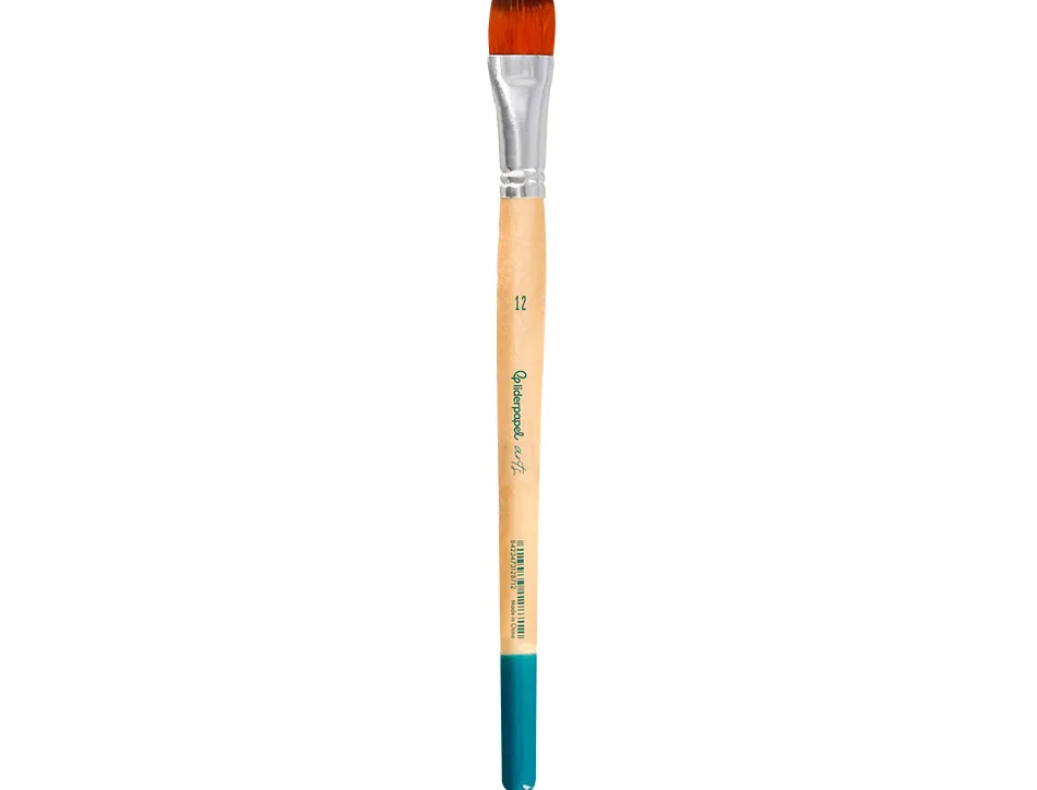 Pinceau pour peinture acrylique et aquarelle liderpapel n 12 pointe plate en poils synthetiques