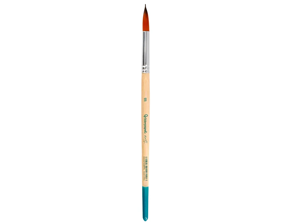 Pinceau pour peinture acrylique et aquarelle liderpapel n 10 pointe ronde en poils synthetiques