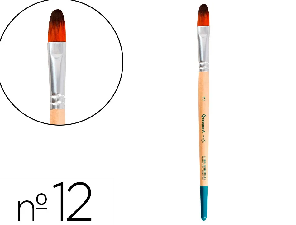 Pinceau pour peinture acrylique et aquarelle liderpapel n 12 pointe langue de chat en poils synthetiques