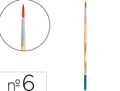 Pinceau pour peinture acrylique et aquarelle liderpapel n 6 pointe ronde en poils synthetiques