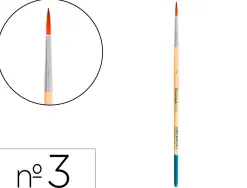 Pinceau pour peinture acrylique et aquarelle liderpapel n 3 pointe ronde en poils synthetiques