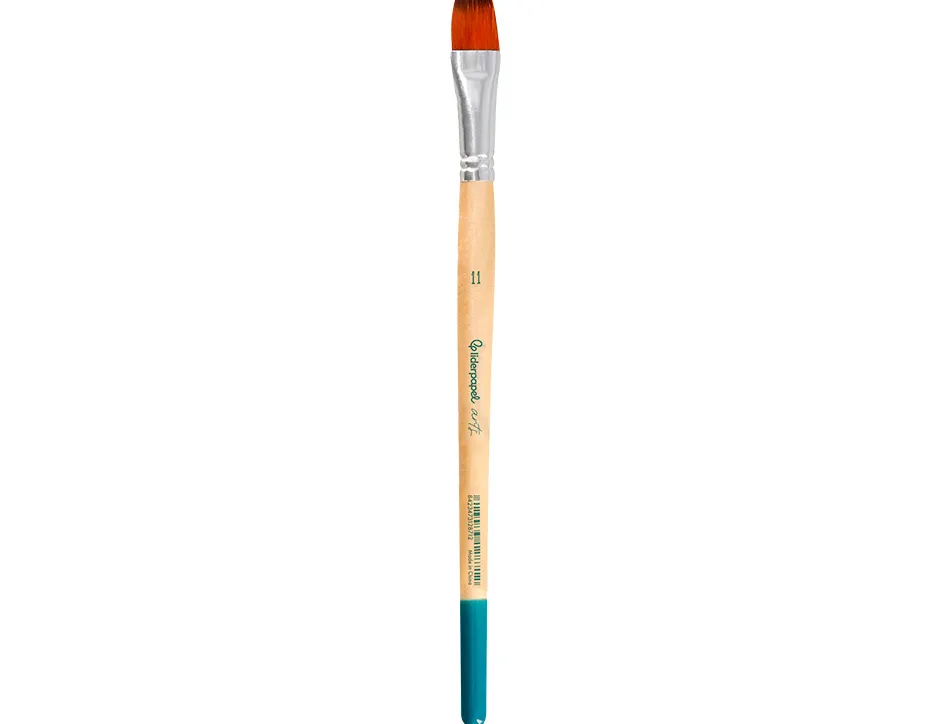 Pinceau pour peinture acrylique et aquarelle liderpapel n 11 pointe plate en poils synthetiques