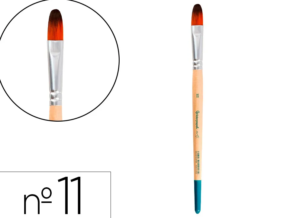 Pinceau pour peinture acrylique et aquarelle liderpapel n 11 pointe langue de chat en poils synthetiques