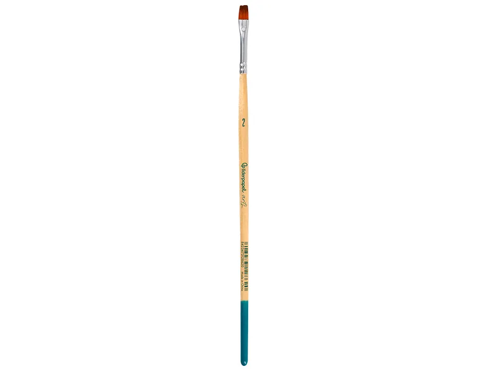 Pinceau pour peinture acrylique et aquarelle liderpapel n 2 pointe plate en poils synthetiques