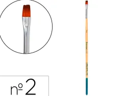Pinceau pour peinture acrylique et aquarelle liderpapel n 2 pointe plate en poils synthetiques