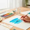 Pinceau pour peinture acrylique et aquarelle liderpapel n 7 pointe langue de chat en poils synthetiques