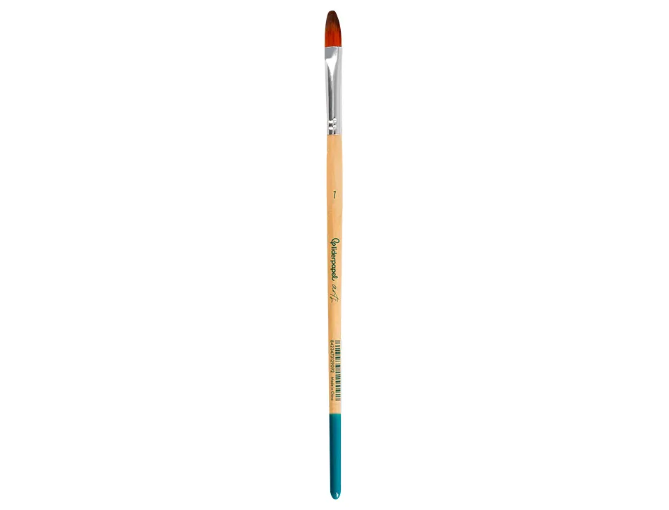 Pinceau pour peinture acrylique et aquarelle liderpapel n 7 pointe langue de chat en poils synthetiques