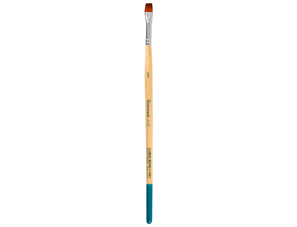 Pinceau pour peinture acrylique et aquarelle liderpapel n 5 pointe plate en poils synthetiques