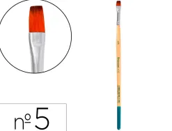 Pinceau pour peinture acrylique et aquarelle liderpapel n 5 pointe plate en poils synthetiques