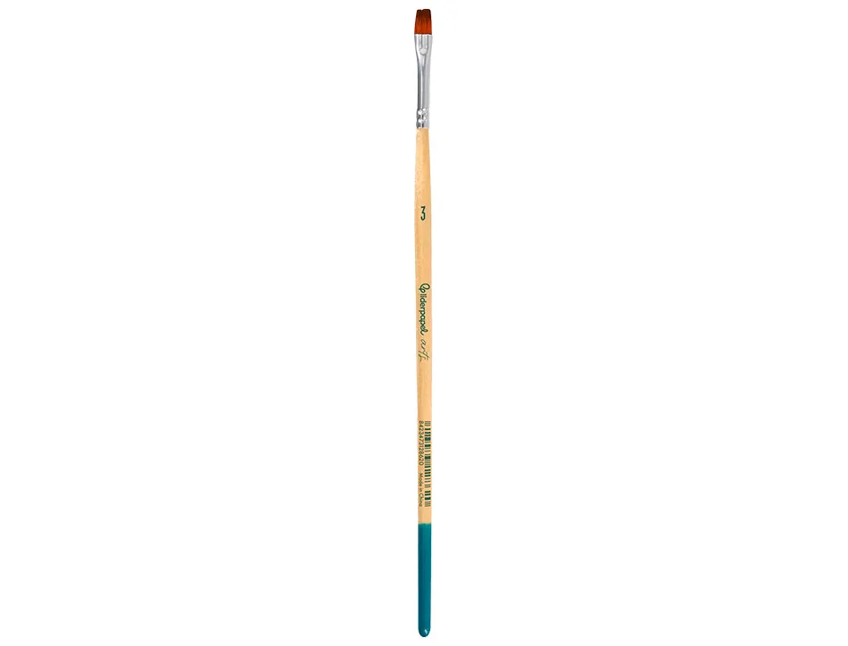 Pinceau pour peinture acrylique et aquarelle liderpapel n 3 pointe plate en poils synthetiques