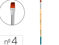 Pinceau pour peinture acrylique et aquarelle liderpapel n 4 pointe plate en poils synthetiques
