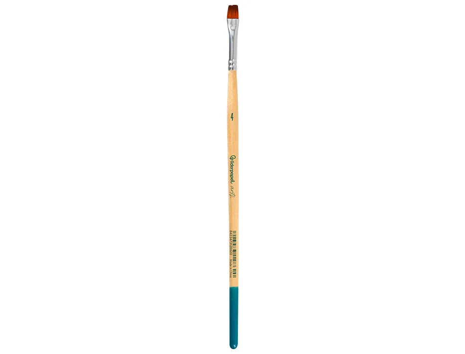 Pinceau pour peinture acrylique et aquarelle liderpapel n 4 pointe plate en poils synthetiques