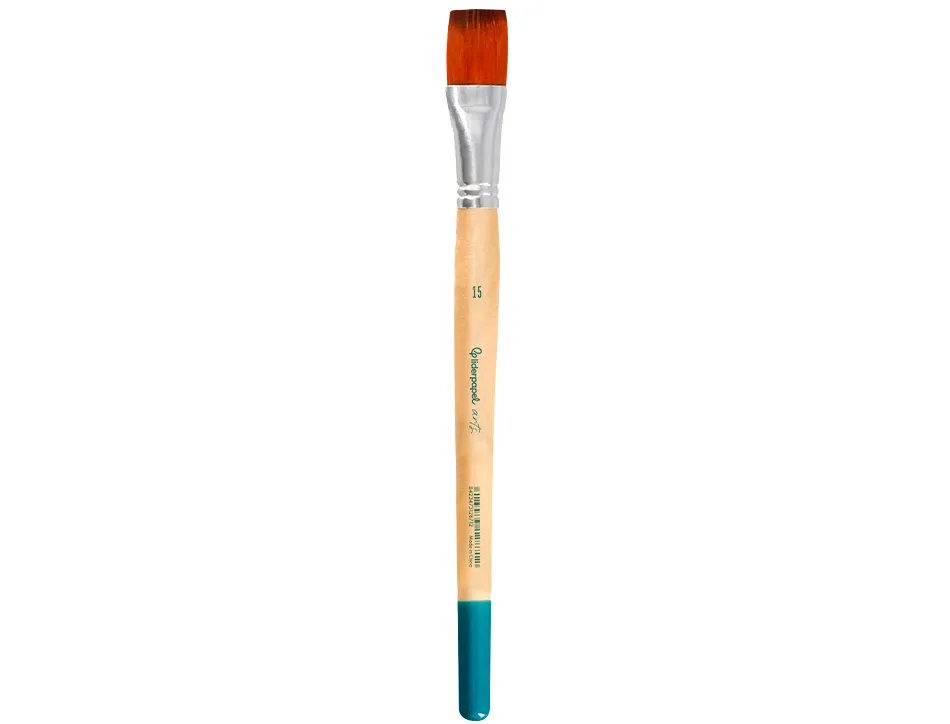 Pinceau pour peinture acrylique et aquarelle liderpapel n 15 pointe plate en poils synthetiques