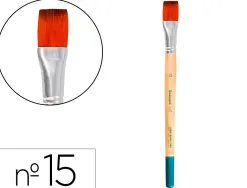 Pinceau pour peinture acrylique et aquarelle liderpapel n 15 pointe plate en poils synthetiques