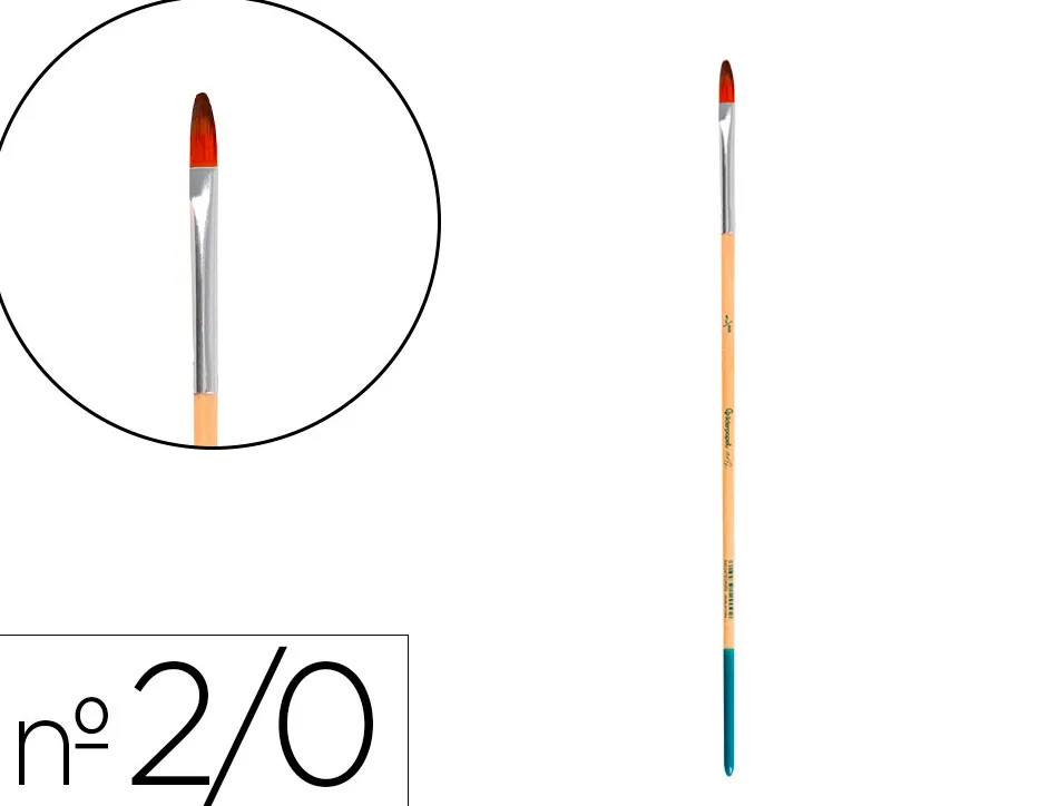 Pinceau pour peinture acrylique et aquarelle liderpapel n 00 pointe langue de chat en poils synthetiques