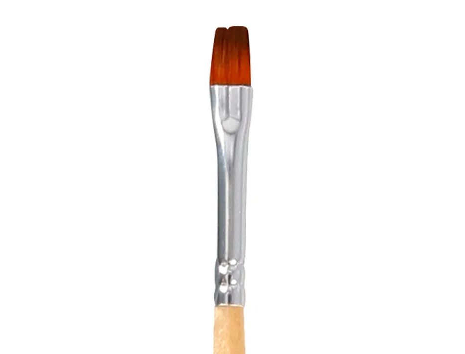Pinceau pour peinture acrylique et aquarelle liderpapel n 0 pointe plate en poils synthetiques