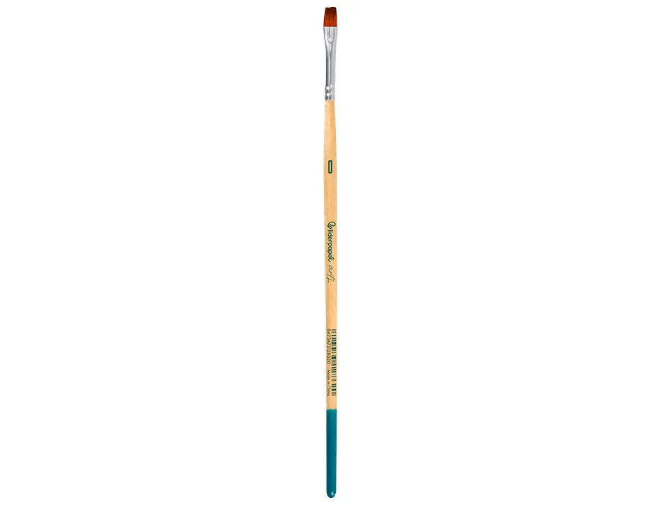 Pinceau pour peinture acrylique et aquarelle liderpapel n 0 pointe plate en poils synthetiques
