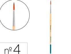 Pinceau pour peinture acrylique et aquarelle liderpapel n 4 pointe ronde en poils synthetiques