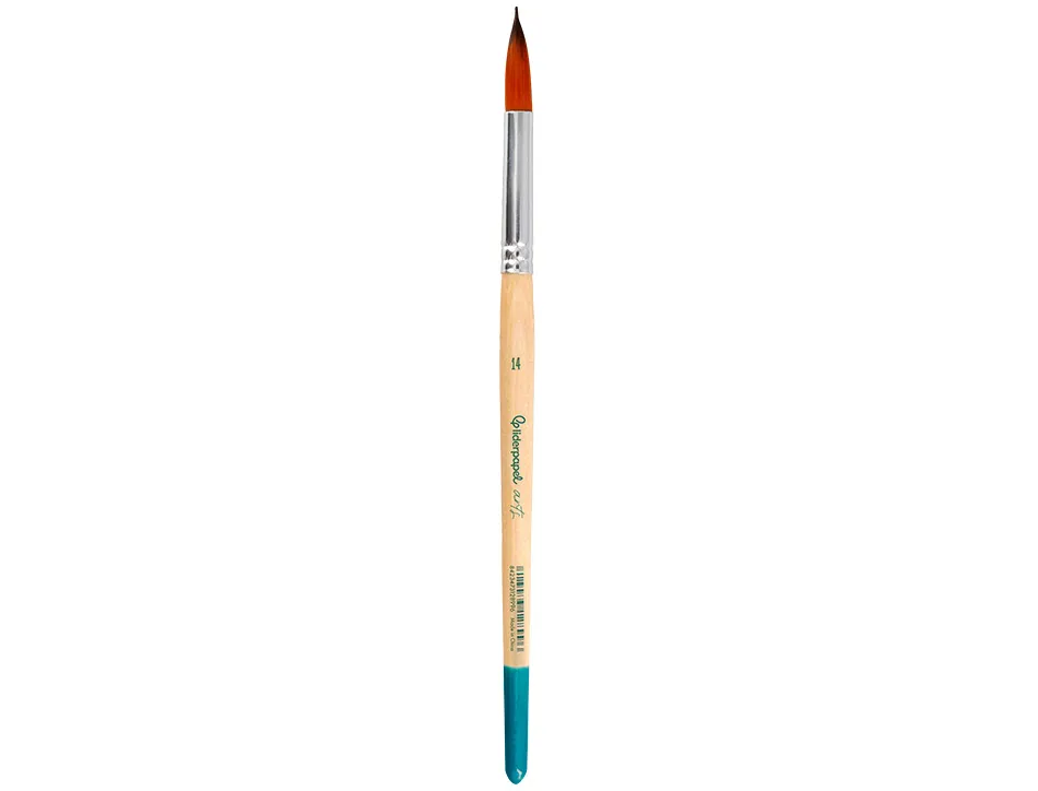 Pinceau pour peinture acrylique et aquarelle liderpapel n 14 pointe ronde en poils synthetiques