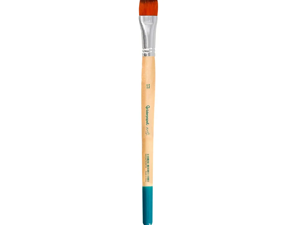 Pinceau pour peinture acrylique et aquarelle liderpapel n 13 pointe plate en poils synthetiques