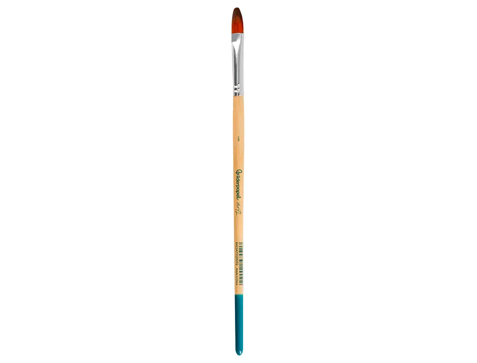 Pinceau pour peinture acrylique et aquarelle liderpapel n 6 pointe langue de chat en poils synthetiques