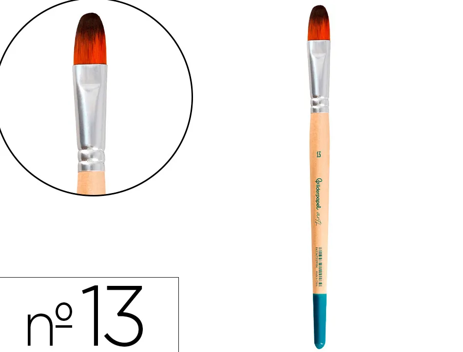 Pinceau pour peinture acrylique et aquarelle liderpapel n 13 pointe langue de chat en poils synthetiques