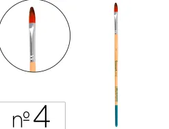 Pinceau pour peinture acrylique et aquarelle liderpapel n 4 pointe langue de chat en poils synthetiques